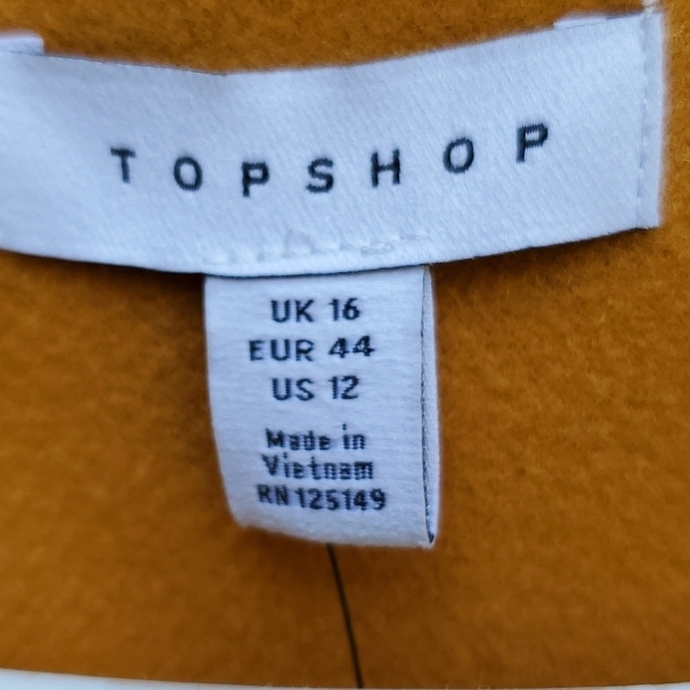 Topshop Golden One button Coat 12 NWT Oversized - Picture 3 of 5